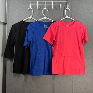 Denim & Co. Essentials Perfect Jersey Set of Three Knit Tops Size XXS